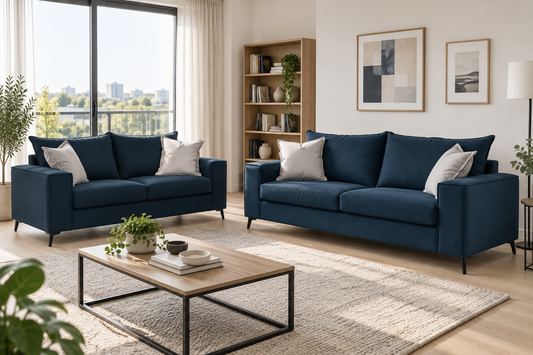 ΣΑΛΟΝΙ VERONA - ΥΦΑΣΜΑ EASY CLEAN ΜΠΛΕ ΣΚΟΥΡΟ - ΔΙΘΕΣΙΟΣ ΚΑΙ ΤΡΙΘΕΣΙΟΣ