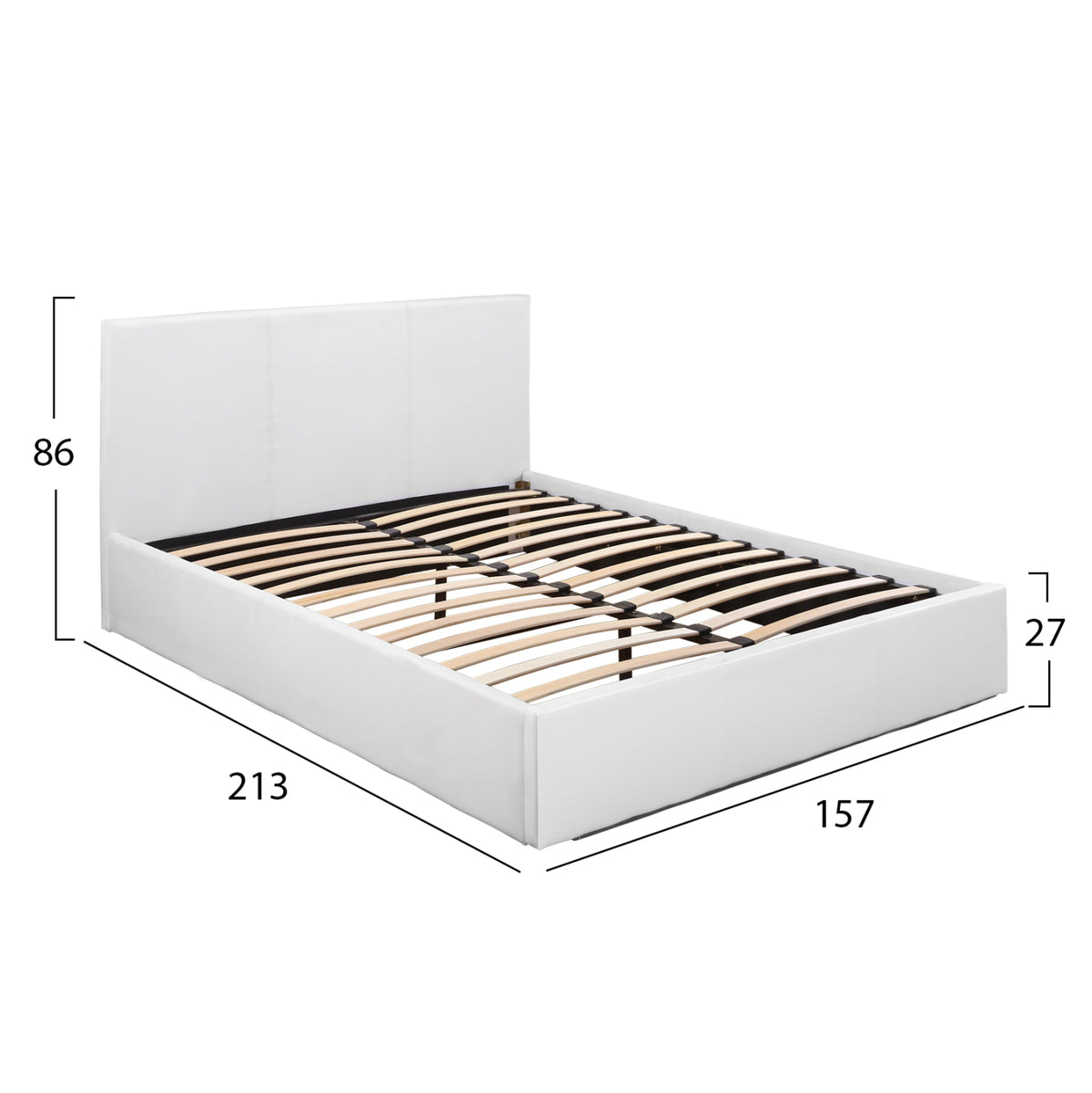 ΚΡΕΒΑΤΙ BOBBI PU ΛΕΥΚΟ ΜΕ ΑΠΟΘΗΚΕΥΤΙΚΟ ΧΩΡΟ 150x200 εκ.