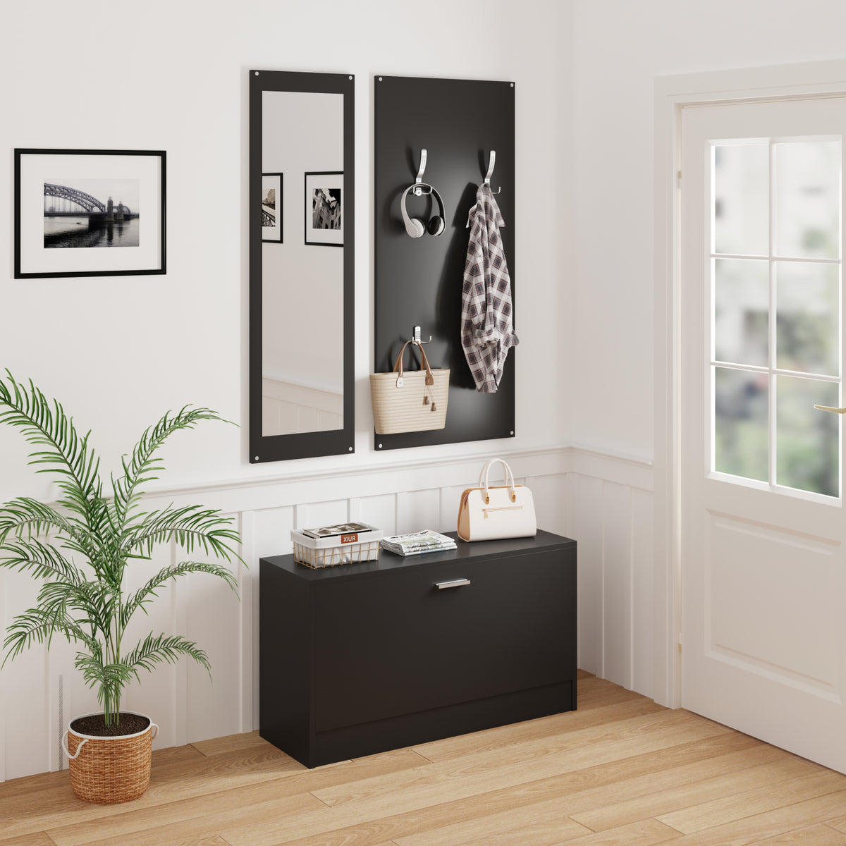 stamatis-center-sc-19b81fc403-3 ΣΕΤ ΕΙΣΟΔΟΥ ΜΕ ΚΑΘΡΕΠΤΗ VERN ΜΕΛΑΜΙΝΗ ΣΕ WENGE 80x27x175Υεκ