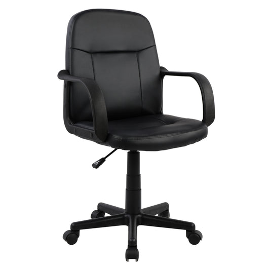 ΚΑΡΕΚΛΑ ΓΡΑΦΕΙΟΥ GRANE ΜΕ ΜΠΡΑΤΣΑ ΜΑΥΡO PU 56,5x50x88-100Υ εκ.