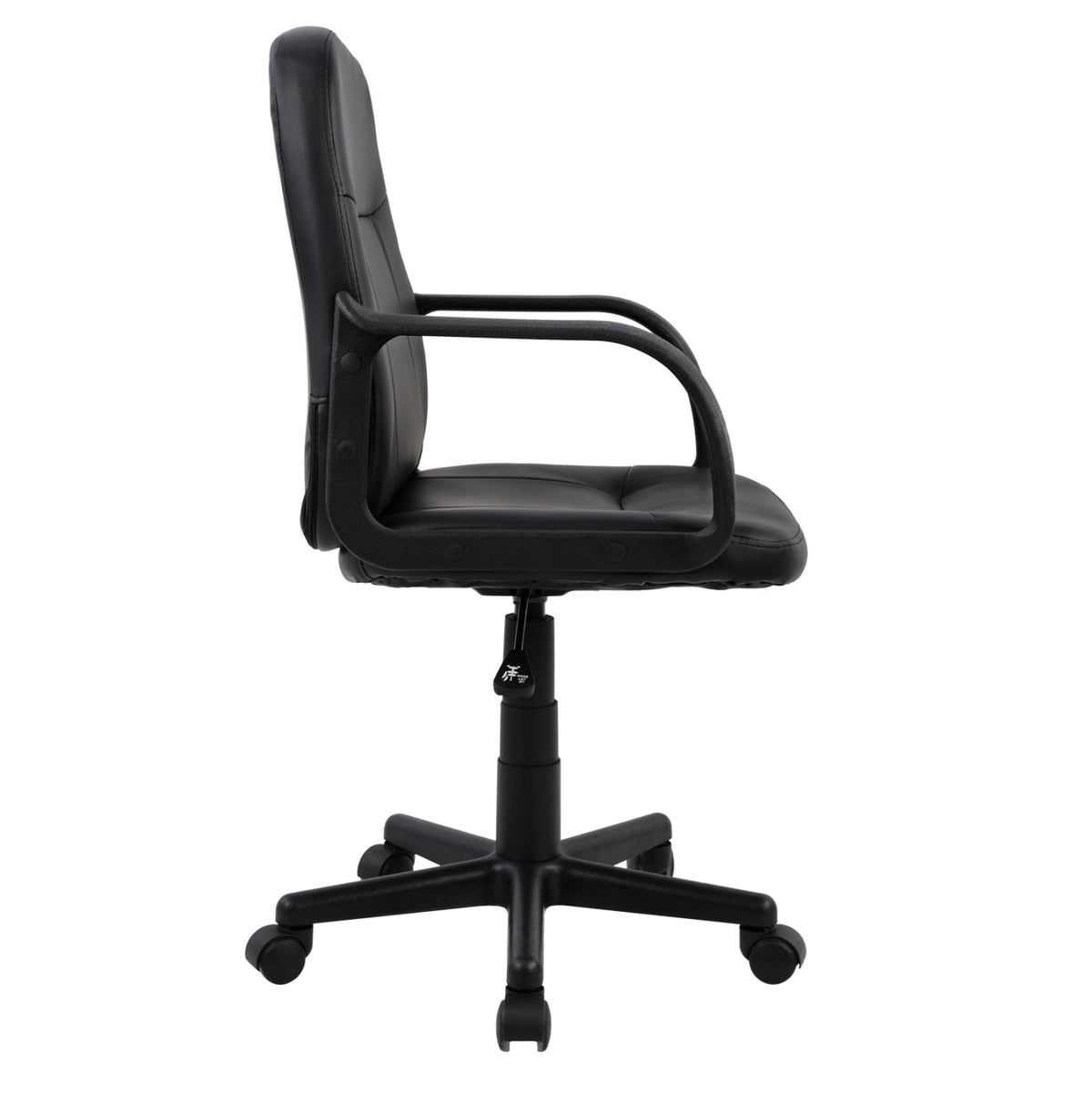 ΚΑΡΕΚΛΑ ΓΡΑΦΕΙΟΥ GRANE ΜΕ ΜΠΡΑΤΣΑ ΜΑΥΡO PU 56,5x50x88-100Υ εκ.