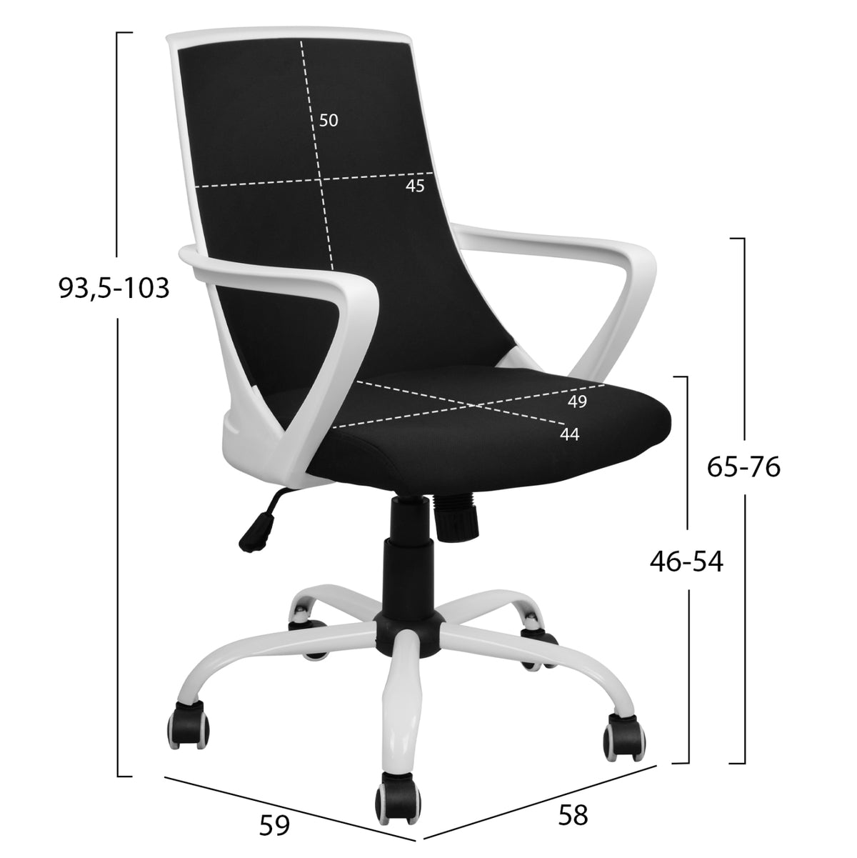 ΚΑΡΕΚΛΑ ΓΡΑΦΕΙΟΥ MALFOI ΜΑΥΡO MESH & ΠΟΔΙ ΜΕΤΑΛΛΙΚΟ 58x59x103 εκ.