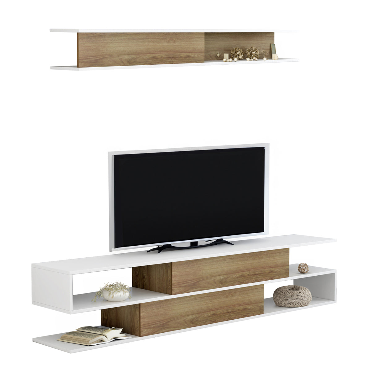 stamatis-center-sc-7e904c9d7e-1 ΣΥΝΘΕΤΟ ΤΗΛΕΟΡΑΣΗΣ BIRGITTA ΜΕΛΑΜΙΝΗ ΣΕ ΦΥΣΙΚΟ-ΛΕΥΚΟ 181x31,5x39,6Υεκ