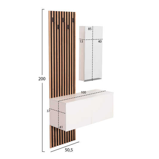 stamatis-center-sc-8e891c887e-2 ΕΠΙΠΛΟ ΕΙΣΟΔΟΥ ΜΕ ΚΑΘΡΕΠΤΗ MYLES ΜΕΛΑΜΙΝΗ ΣΟΝΑΜΑ-ΛΕΥΚΟ 100x37x200Υεκ