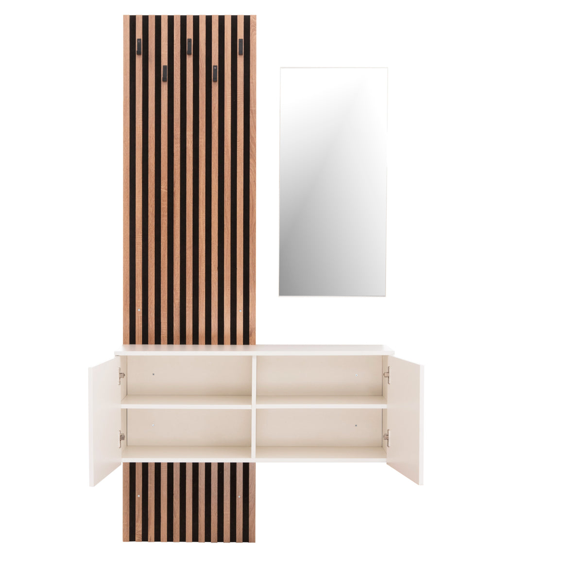 stamatis-center-sc-8e891c887e-4 ΕΠΙΠΛΟ ΕΙΣΟΔΟΥ ΜΕ ΚΑΘΡΕΠΤΗ MYLES ΜΕΛΑΜΙΝΗ ΣΟΝΑΜΑ-ΛΕΥΚΟ 100x37x200Υεκ