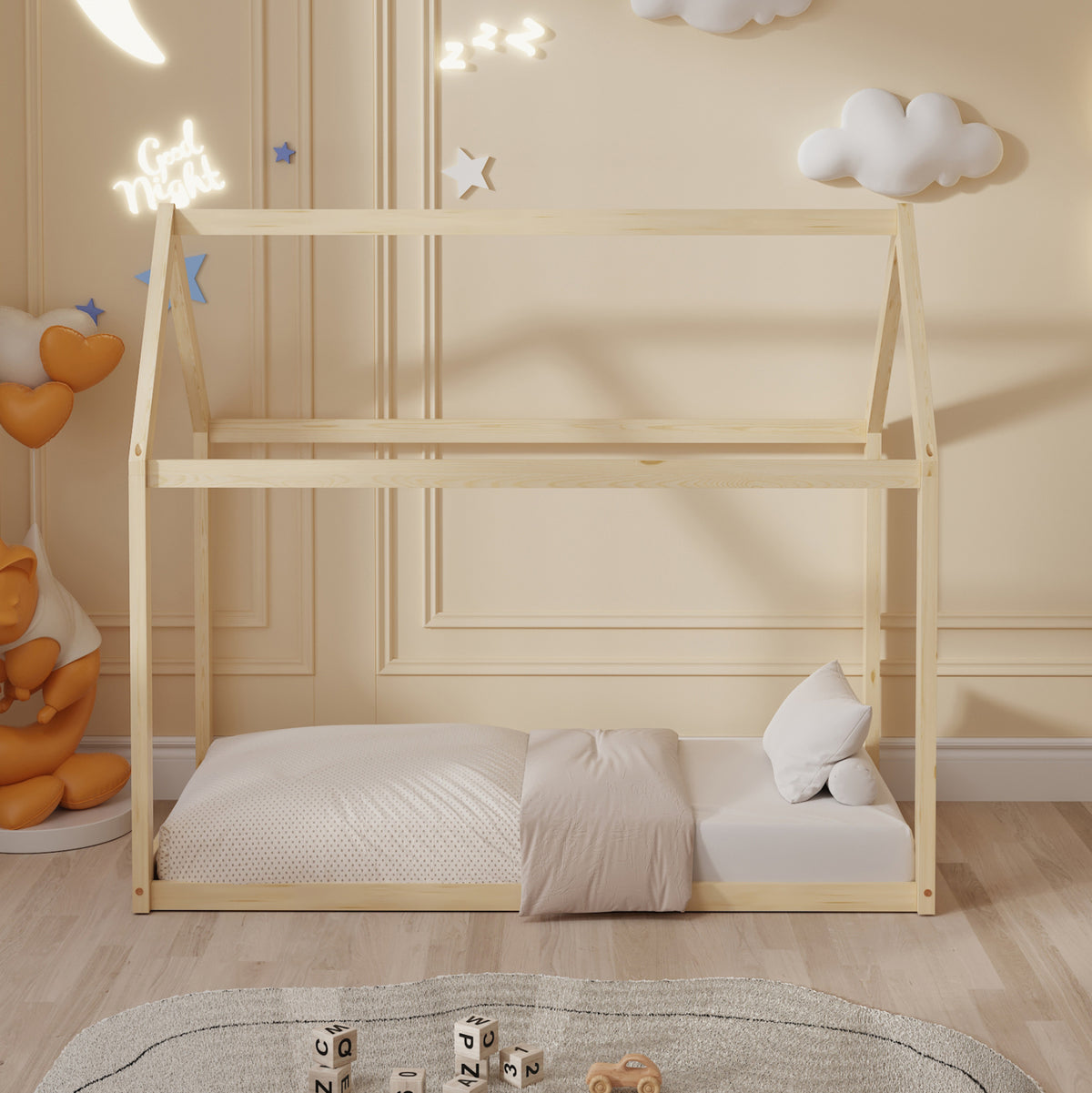 ΚΡΕΒΑΤΙ ΠΑΙΔΙΚΟ PEPE τ.MONTESSORI ΞΥΛΟ ΠΕΥΚΟ ΦΥΣΙΚΟ- 140x70εκ