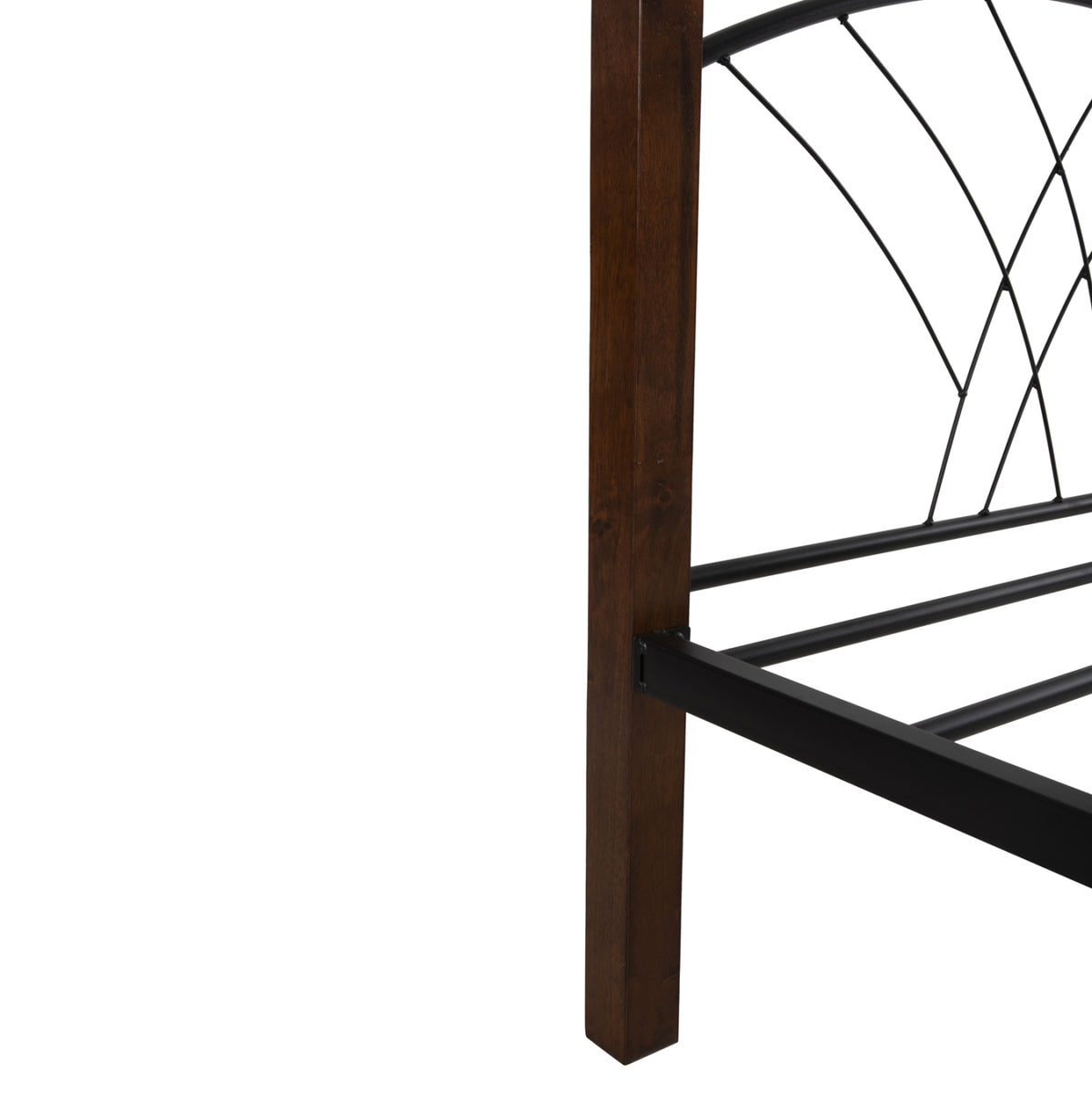 ΚΟΥΚΕΤΑ ΚΡΕΒΑΤΙ STOREY ΜΑΥΡΟ ΜΕΤΑΛΛΟ-ΚΑΡΥΔΙ RUBBERWOOD-ΓΙΑ ΣΤΡΩΜΑ 190x90εκ